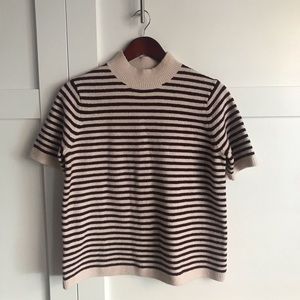 COPY - NWT The Loft Stripe Mock Neck Short-sleeve Sweater